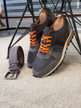 Load image into Gallery viewer, Ralph Sardinelli Eva Sole Suede Leather Smoke Grey Sneakers

