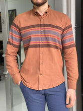 Load image into Gallery viewer, Carson Slim Fit Patterned Camel Shirt

