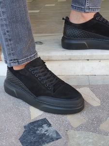 Jason Sardinelli Eva Sole Lace up Black Suede Leather Shoes
