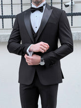 Load image into Gallery viewer, Louis Slim Fit High Quality Pointed Collared Black Party Tuxedo
