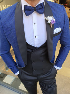 Groom Collection - Custom Made Shawl Collared Indigo Tuxedo