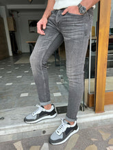 Load image into Gallery viewer, Morrison Slim Fit Ripped Black Jeans

