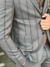 Load image into Gallery viewer, Nate Slim Fit Grey &amp; Brown Combined Suit
