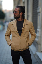 Load image into Gallery viewer, Thread Slim Fit Beige Coat
