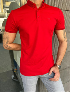 Benson Slim Fit Red Polo Tees