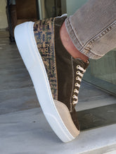 Load image into Gallery viewer, Moore Sardinelli Eva Sole Suede Khaki Leather Sneakers
