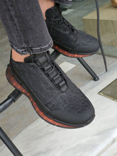 Load image into Gallery viewer, Henry Special Sole Lace Detailed Eva Sole Black Sneakers
