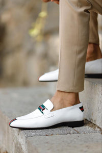 Luke Custom White Stripe Design Loafer