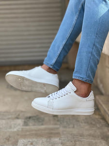Benson Staple Detailed Eva Sole White Sneakers
