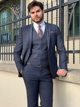 Load image into Gallery viewer, Fred Slim Fit High Quality Woolen Navy Suit
