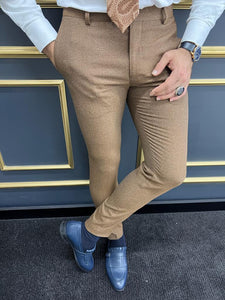 Rick Slim Fit Camel Trousers