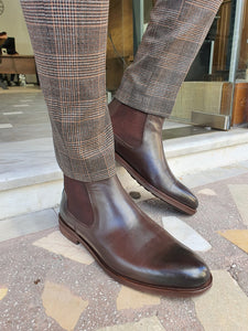Kyle Custom Made Brown Leather Boots