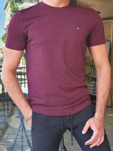 Load image into Gallery viewer, Max Slim fot Plum Crew Neck Tees
