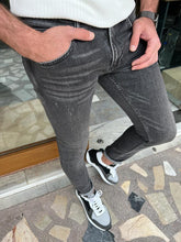 Load image into Gallery viewer, Morrison Slim Fit Ripped Black Jeans
