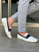 Load image into Gallery viewer, Benson Stripe Detailed Roc White Shoes
