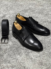 Load image into Gallery viewer, Louis Special Edition Neolite Sole Double Monk Stap Black Shoes
