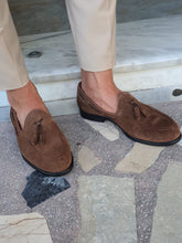 Load image into Gallery viewer, Chase Sardinelli Beige Suede Brown Leather Loafer
