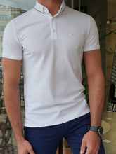 Load image into Gallery viewer, Jason Slim Fit Self-Patterned Polo White Tees
