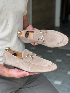 Morrison Special Designed Suede Beige Leather Loafers