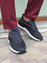 Load image into Gallery viewer, Chase Sardinelli Eva Sole Lace up Navy Leather Sneakers
