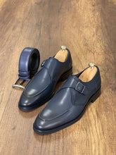 Load image into Gallery viewer, Brett Special Edition Buckled Navy Classic Leather Shoes
