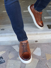 Load image into Gallery viewer, Jason Sardinelli Lace up Eva Sole Tan Sneakers
