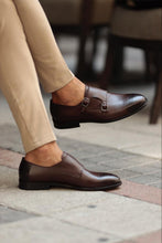 Load image into Gallery viewer, Ace Neolite Sole Double Buckled Brown Shoes
