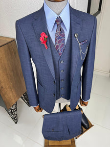 Luxe Slim Fit High Quality Woolen Navy Suit