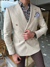 Load image into Gallery viewer, Lars Slim Fit Double Breasted Beige Blazer Only
