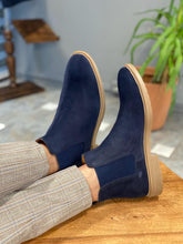Load image into Gallery viewer, Grant Eva Sole Dark Blue Suede Chelsea Boots
