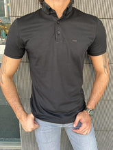 Load image into Gallery viewer, Benson Slim Fit Black Polo Tees
