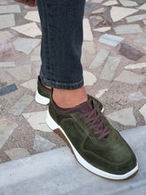 Load image into Gallery viewer, Jason Sardinelli Eva Sole Suede Laced Green Leather Shoes
