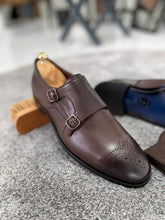 Load image into Gallery viewer, Reese Special Edition Double Buckled Classic Brown Shoes
