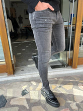 Load image into Gallery viewer, Nate Slim Fit Dark Grey Ripped Jeans
