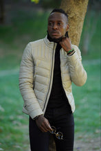 Load image into Gallery viewer, Thread Slim Fit Beige Faux Leather Jacket

