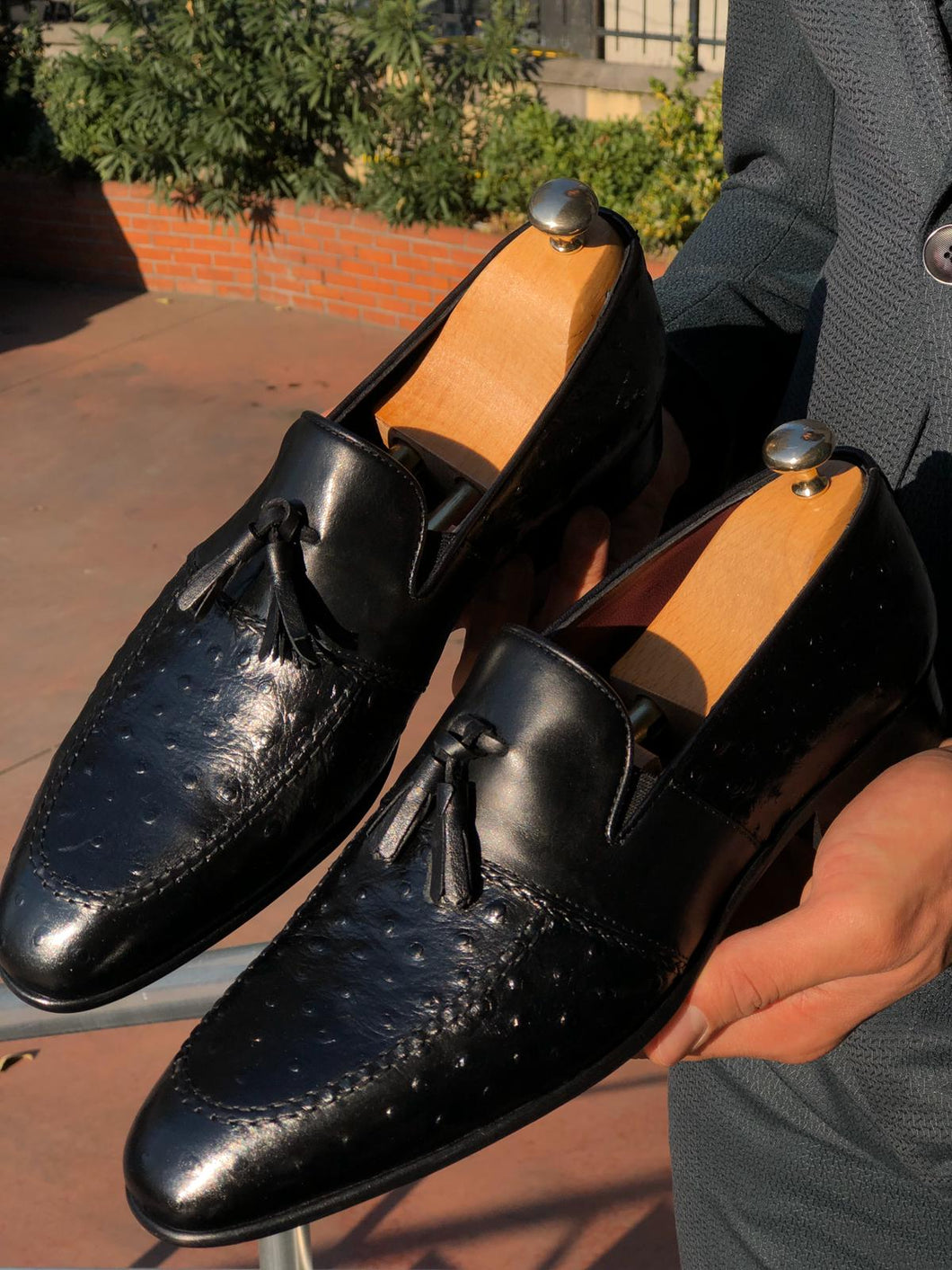 Heritage Black Tasseled Detailed Leather Shoes