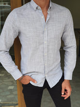 Load image into Gallery viewer, Lucas Slim Fit Grey Linen Shirt
