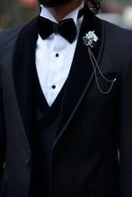 Load image into Gallery viewer, Phil Slim Fit Mono Collared Black Tuxedo
