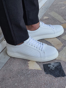 Vince Sardinelli Lace Up Eva Sole White Leather Sneakers