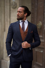 Load image into Gallery viewer, Noah Slim Fit Blue Striped Suit
