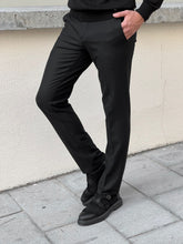 Load image into Gallery viewer, Naze Slim Fit High Quality Black Patterned Anthracite Pants

