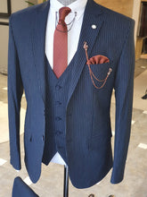 Load image into Gallery viewer, Ralph SLim Fit Navy Blue Striped Suit
