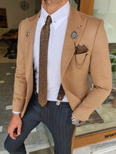 Load image into Gallery viewer, Kyle Slim Fit Special Edition Beige Woolen Blazer only
