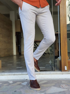 Moore Slim Fit Special Edition Beige Linen Pants