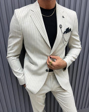 Load image into Gallery viewer, Noah Slim Fit Grey Striped Suit

