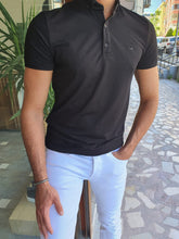 Load image into Gallery viewer, Max Slim Fit Lycra Black Polo Tees

