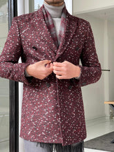 Load image into Gallery viewer, James Slim Fit Special Edition Double Breasted Claret Red Woolen Coat
