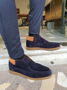 Kyle Dark Blue Leather Casual Shoes