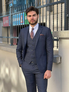 Fred Slim Fit High Quality Woolen Navy Suit