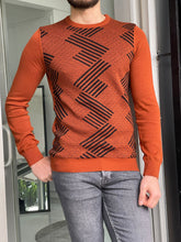 Load image into Gallery viewer, Carson Slim Fit Patterned Tile Sweater
